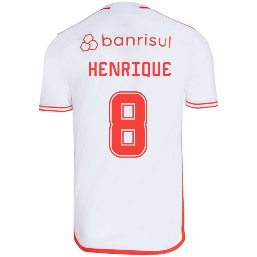 Enfant Maillot Bruno Henrique #8 Blanc Rouge Tenues Extérieur 2024/25 T-Shirt Suisse