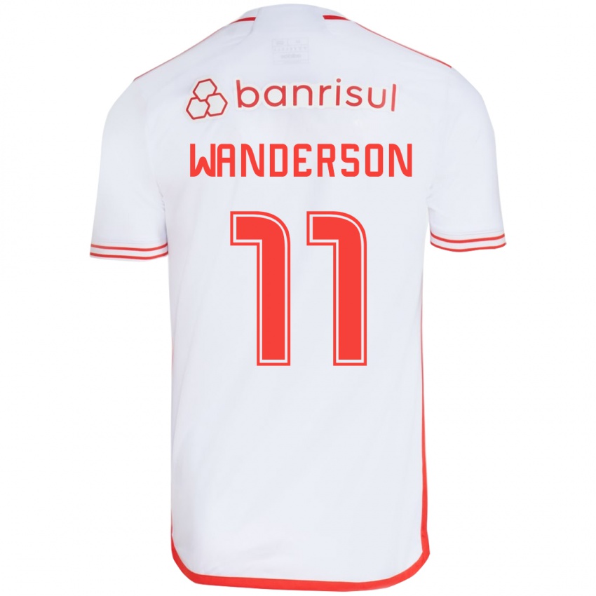 Enfant Maillot Wanderson #11 Blanc Rouge Tenues Extérieur 2024/25 T-Shirt Suisse