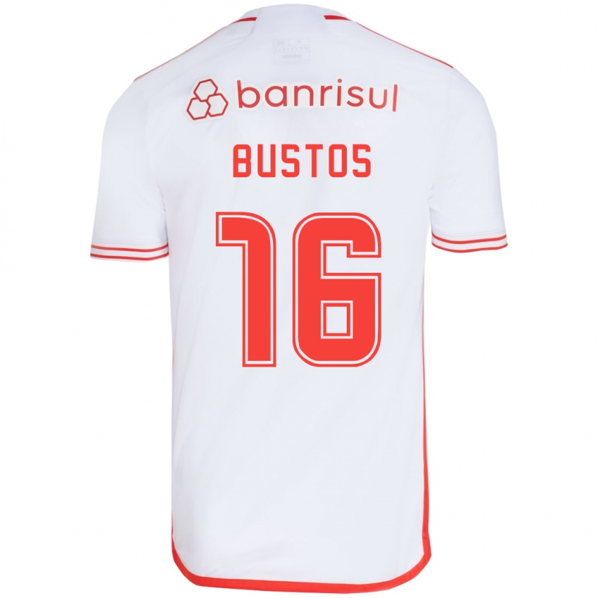 Kinder Fabricio Bustos #16 Weiß Rot Auswärtstrikot Trikot 2024/25 T-Shirt Schweiz