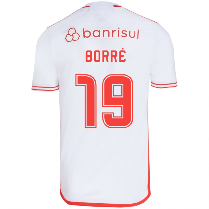 Kinder Rafael Borré #19 Weiß Rot Auswärtstrikot Trikot 2024/25 T-Shirt Schweiz