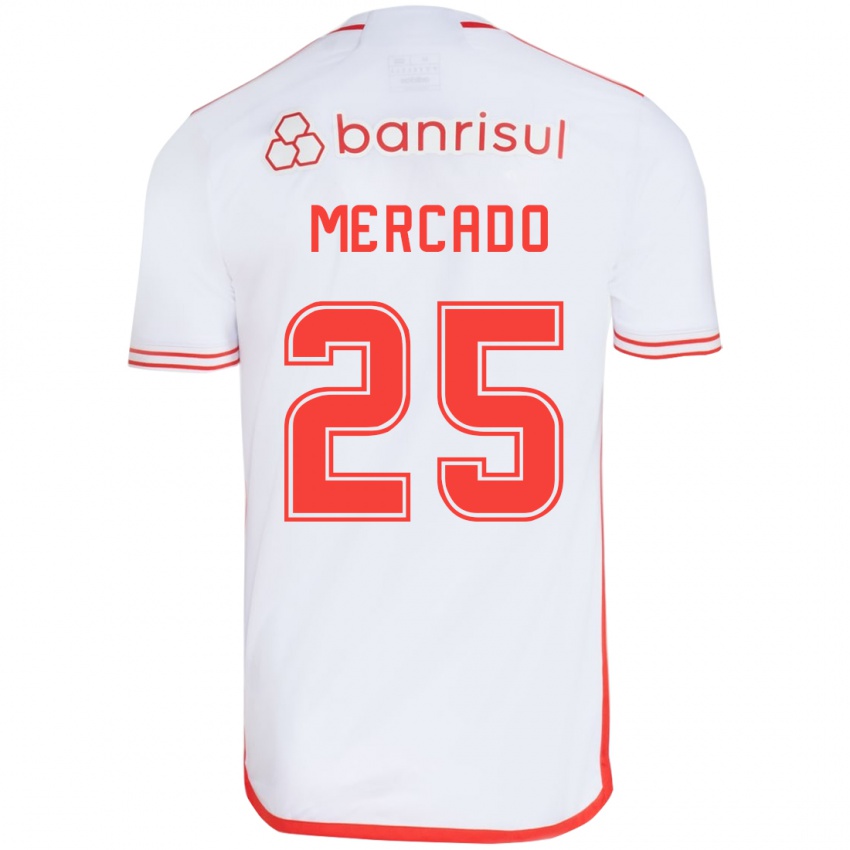 Enfant Maillot Gabriel Mercado #25 Blanc Rouge Tenues Extérieur 2024/25 T-Shirt Suisse