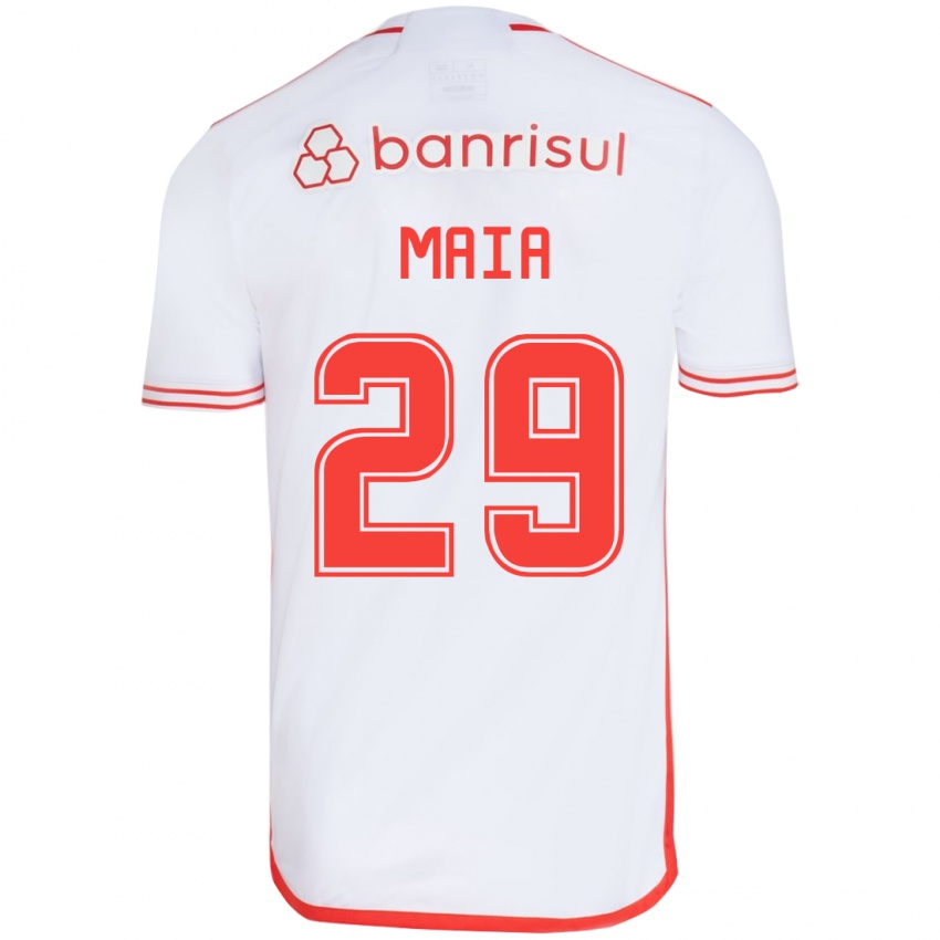 Enfant Maillot Thiago Maia #29 Blanc Rouge Tenues Extérieur 2024/25 T-Shirt Suisse