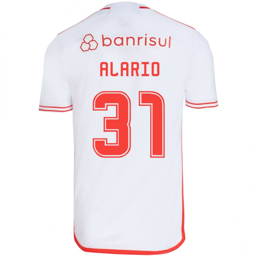 Enfant Maillot Lucas Alario #31 Blanc Rouge Tenues Extérieur 2024/25 T-Shirt Suisse