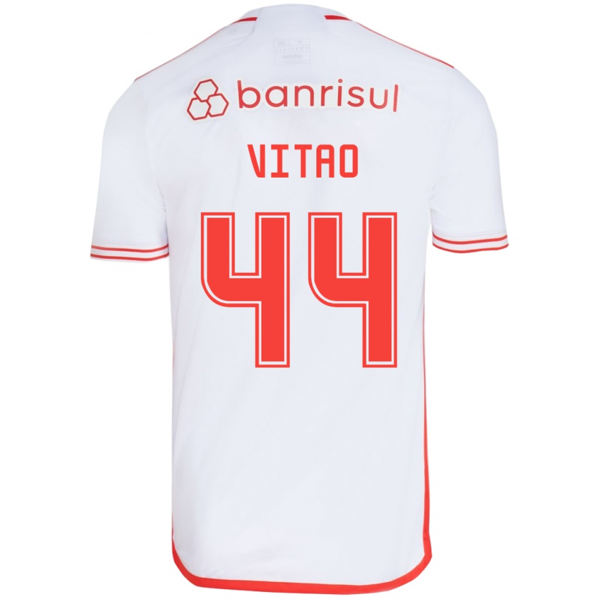 Enfant Maillot Vitão #44 Blanc Rouge Tenues Extérieur 2024/25 T-Shirt Suisse