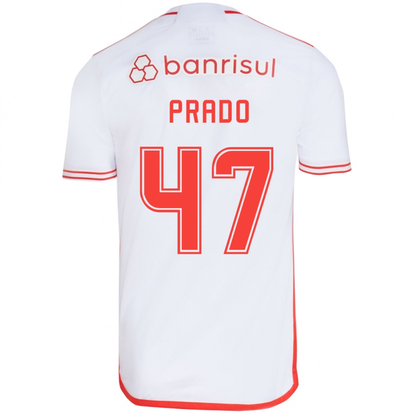 Kinder Gustavo Prado #47 Weiß Rot Auswärtstrikot Trikot 2024/25 T-Shirt Schweiz