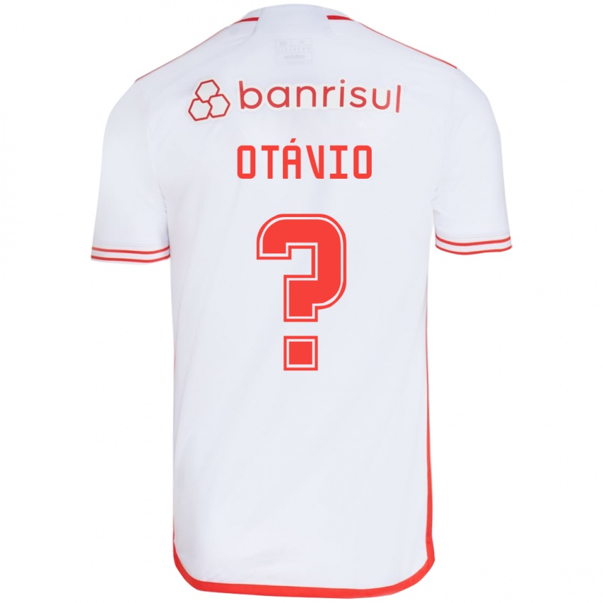 Enfant Maillot Luis Otávio #0 Blanc Rouge Tenues Extérieur 2024/25 T-Shirt Suisse