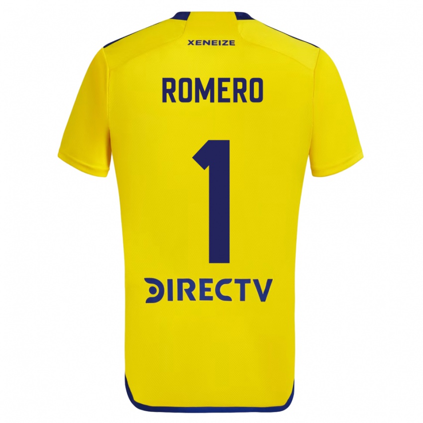 Kinder Sergio Romero #1 Gelb Blau Auswärtstrikot Trikot 2024/25 T-Shirt Schweiz