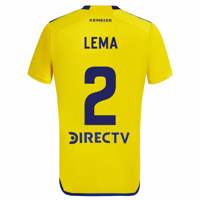 Kinder Cristian Lema #2 Gelb Blau Auswärtstrikot Trikot 2024/25 T-Shirt Schweiz