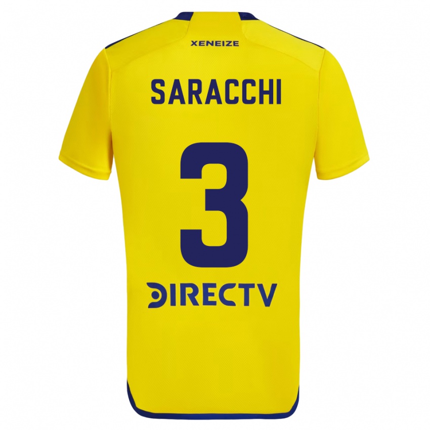 Kinder Marcelo Saracchi #3 Gelb Blau Auswärtstrikot Trikot 2024/25 T-Shirt Schweiz