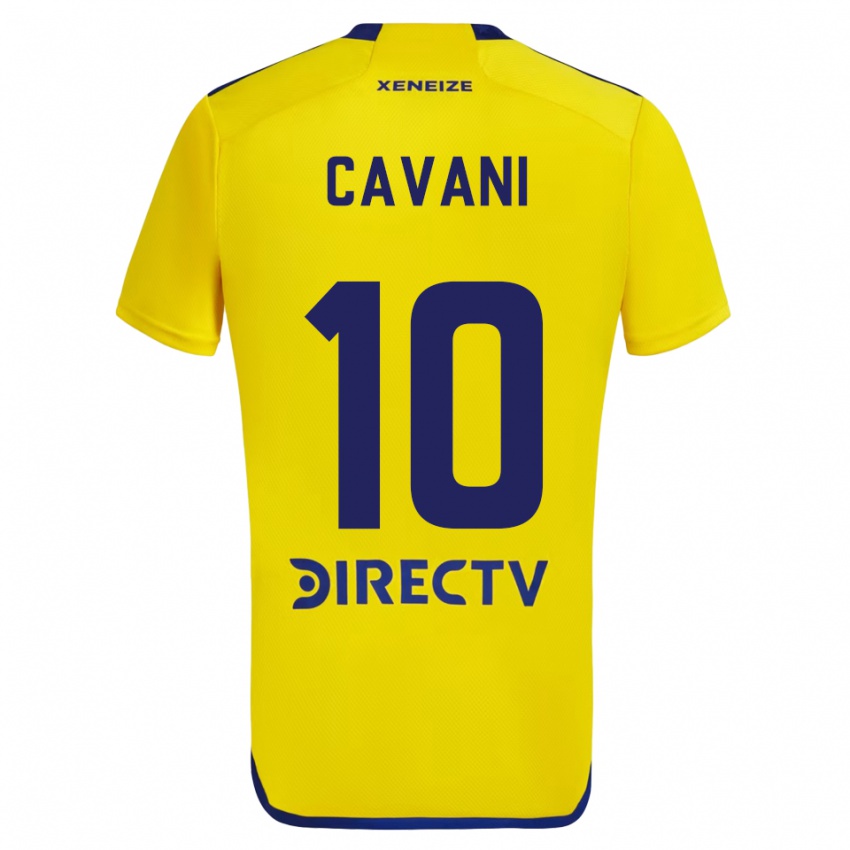 Kinder Edinson Cavani #10 Gelb Blau Auswärtstrikot Trikot 2024/25 T-Shirt Schweiz