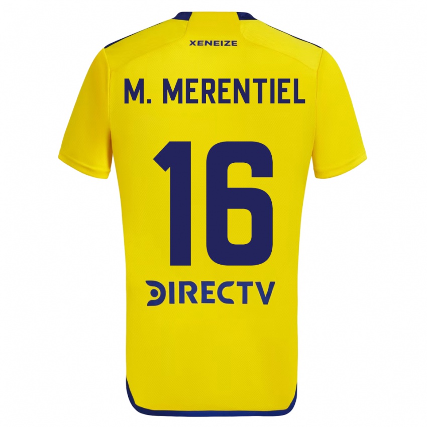 Kinder Miguel Merentiel #16 Gelb Blau Auswärtstrikot Trikot 2024/25 T-Shirt Schweiz