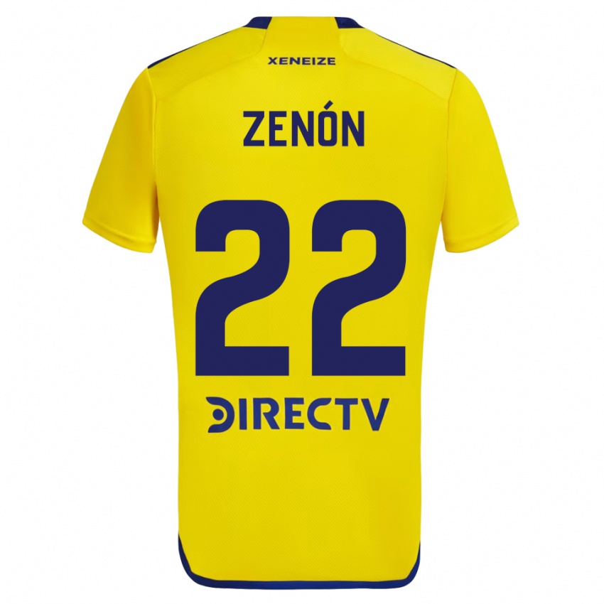 Kinder Kevin Zenón #22 Gelb Blau Auswärtstrikot Trikot 2024/25 T-Shirt Schweiz