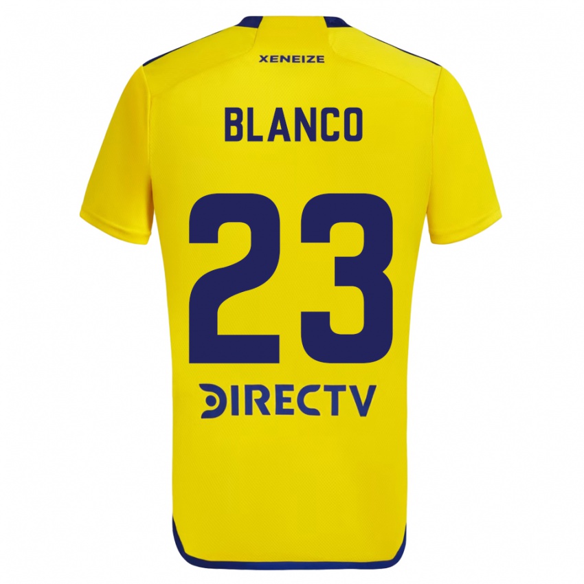 Kinder Lautaro Blanco #23 Gelb Blau Auswärtstrikot Trikot 2024/25 T-Shirt Schweiz