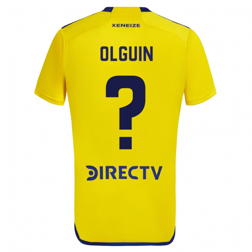 Kinder Matias Olguin #0 Gelb Blau Auswärtstrikot Trikot 2024/25 T-Shirt Schweiz