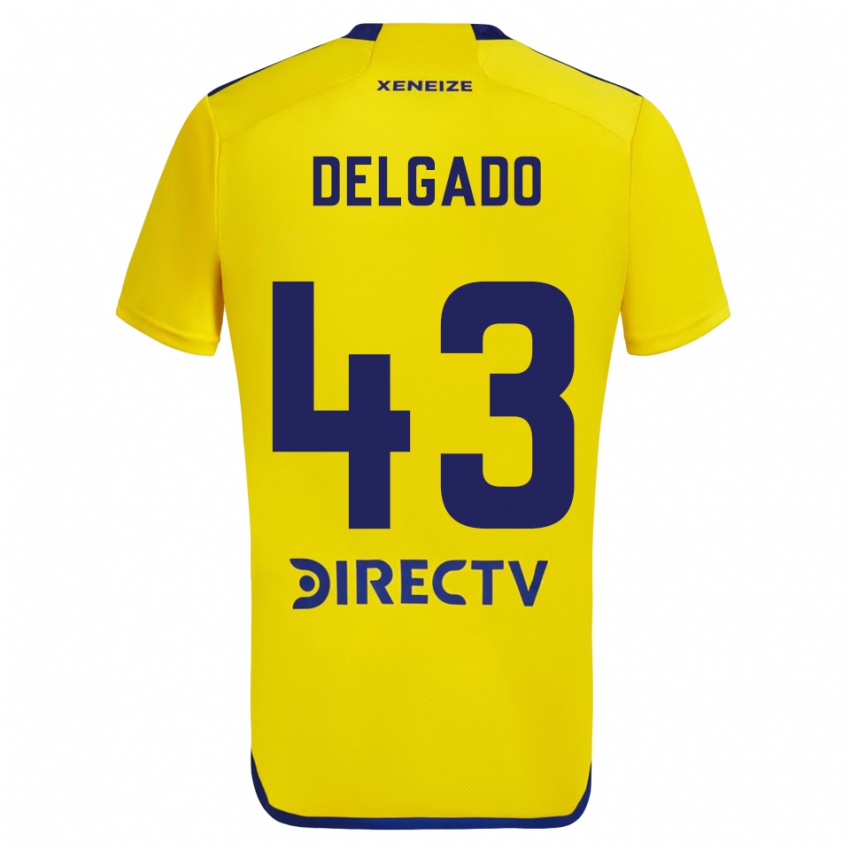 Kinder Milton Delgado #43 Gelb Blau Auswärtstrikot Trikot 2024/25 T-Shirt Schweiz