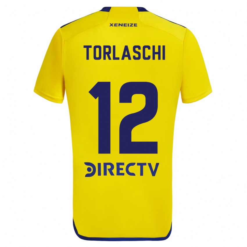 Kinder Lucas Torlaschi #12 Gelb Blau Auswärtstrikot Trikot 2024/25 T-Shirt Schweiz