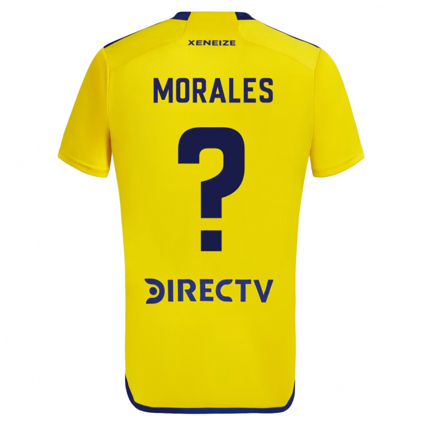 Kinder Gonzalo Morales #0 Gelb Blau Auswärtstrikot Trikot 2024/25 T-Shirt Schweiz