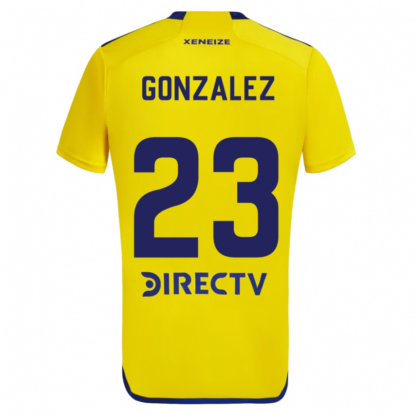 Kinder Diego Gonzalez #23 Gelb Blau Auswärtstrikot Trikot 2024/25 T-Shirt Schweiz