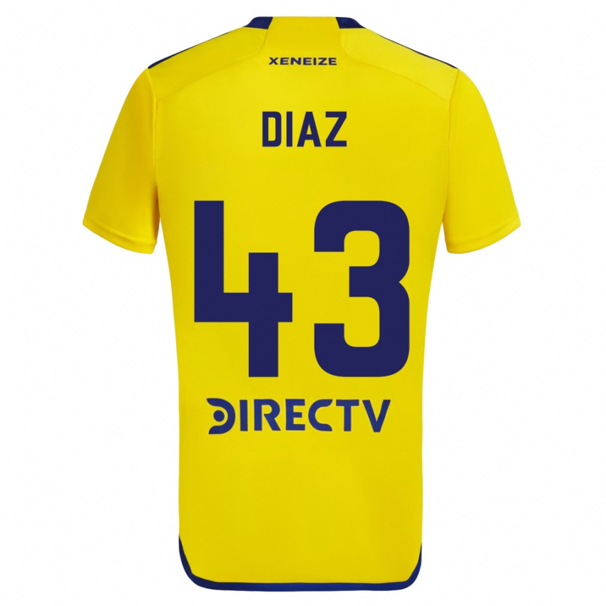 Kinder Tomas Diaz #43 Gelb Blau Auswärtstrikot Trikot 2024/25 T-Shirt Schweiz