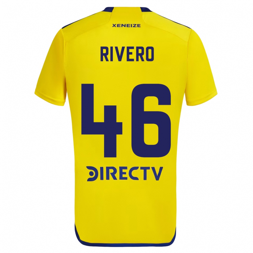 Kinder Simon Rivero #46 Gelb Blau Auswärtstrikot Trikot 2024/25 T-Shirt Schweiz