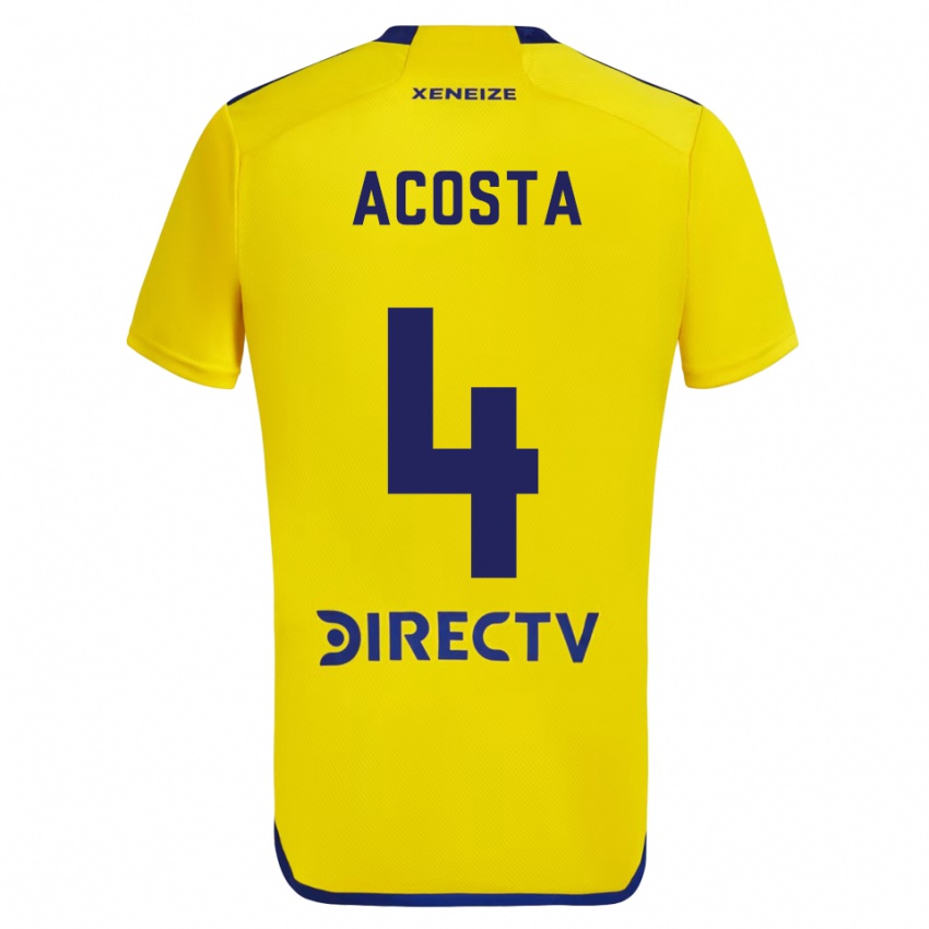 Kinder Natan Acosta #4 Gelb Blau Auswärtstrikot Trikot 2024/25 T-Shirt Schweiz