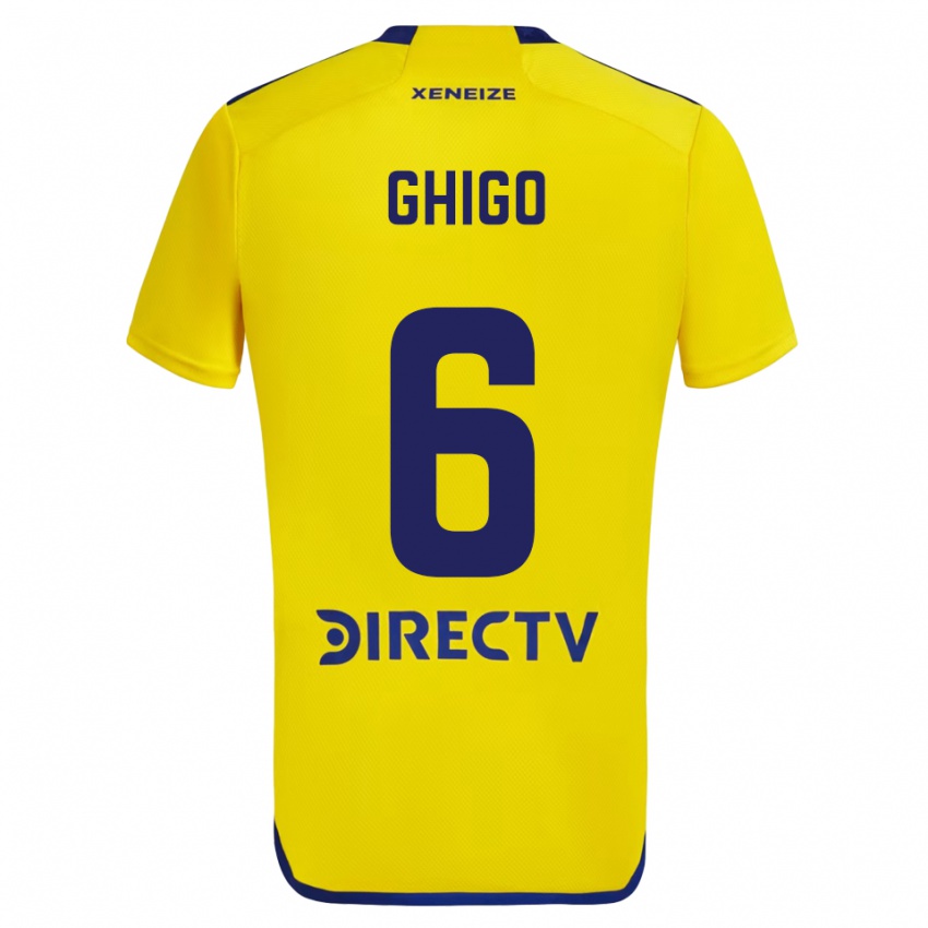 Kinder Cecilia Ghigo #6 Gelb Blau Auswärtstrikot Trikot 2024/25 T-Shirt Schweiz