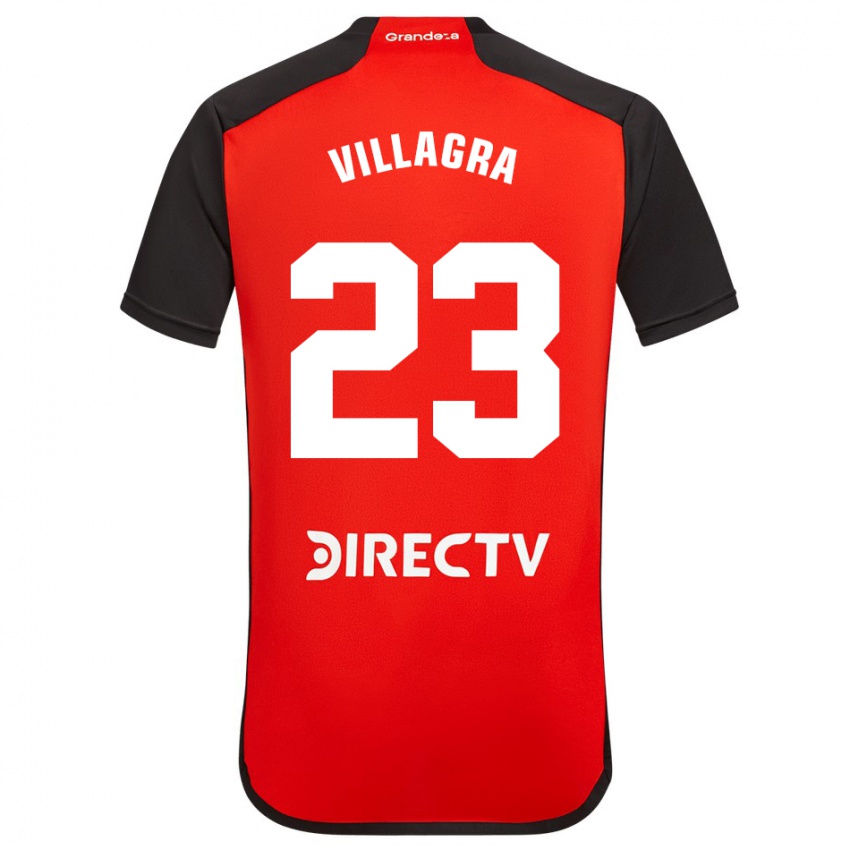 Kinder Rodrigo Villagra #23 Rot Schwarz Weiß Auswärtstrikot Trikot 2024/25 T-Shirt Schweiz