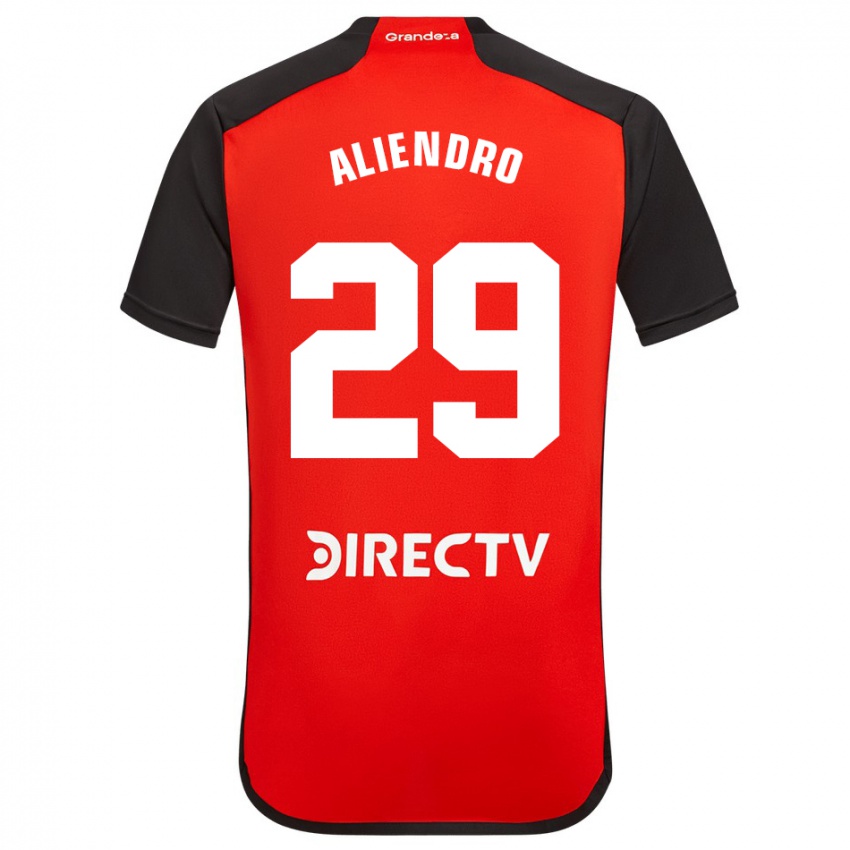 Kinder Rodrigo Aliendro #29 Rot Schwarz Weiß Auswärtstrikot Trikot 2024/25 T-Shirt Schweiz