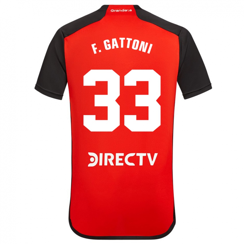 Kinder Federico Gattoni #33 Rot Schwarz Weiß Auswärtstrikot Trikot 2024/25 T-Shirt Schweiz