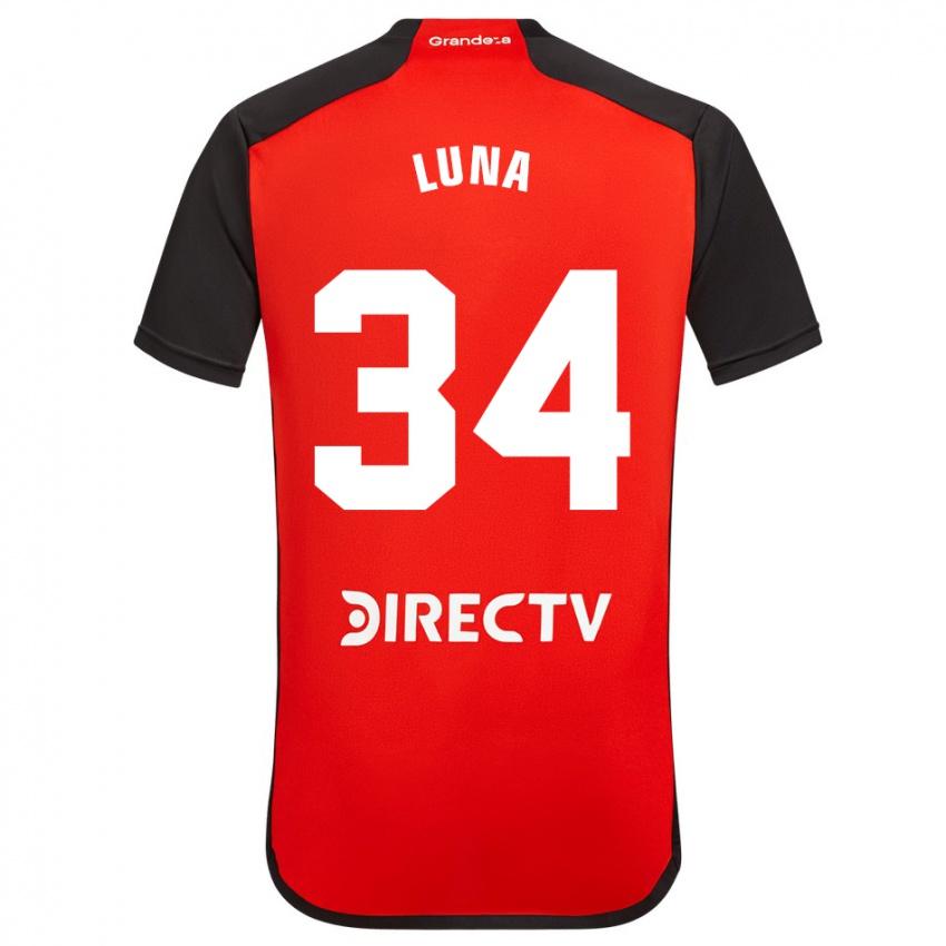 Kinder Jonás Luna #34 Rot Schwarz Weiß Auswärtstrikot Trikot 2024/25 T-Shirt Schweiz