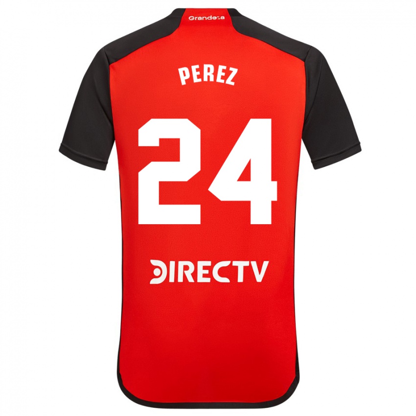 Kinder Enzo Perez #24 Rot Schwarz Weiß Auswärtstrikot Trikot 2024/25 T-Shirt Schweiz