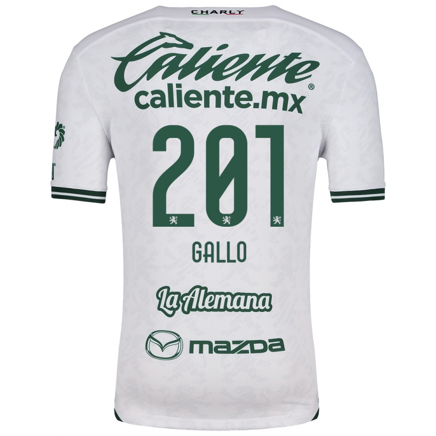 Enfant Maillot Andrés Gallo #201 Blanc Vert Tenues Extérieur 2024/25 T-Shirt Suisse