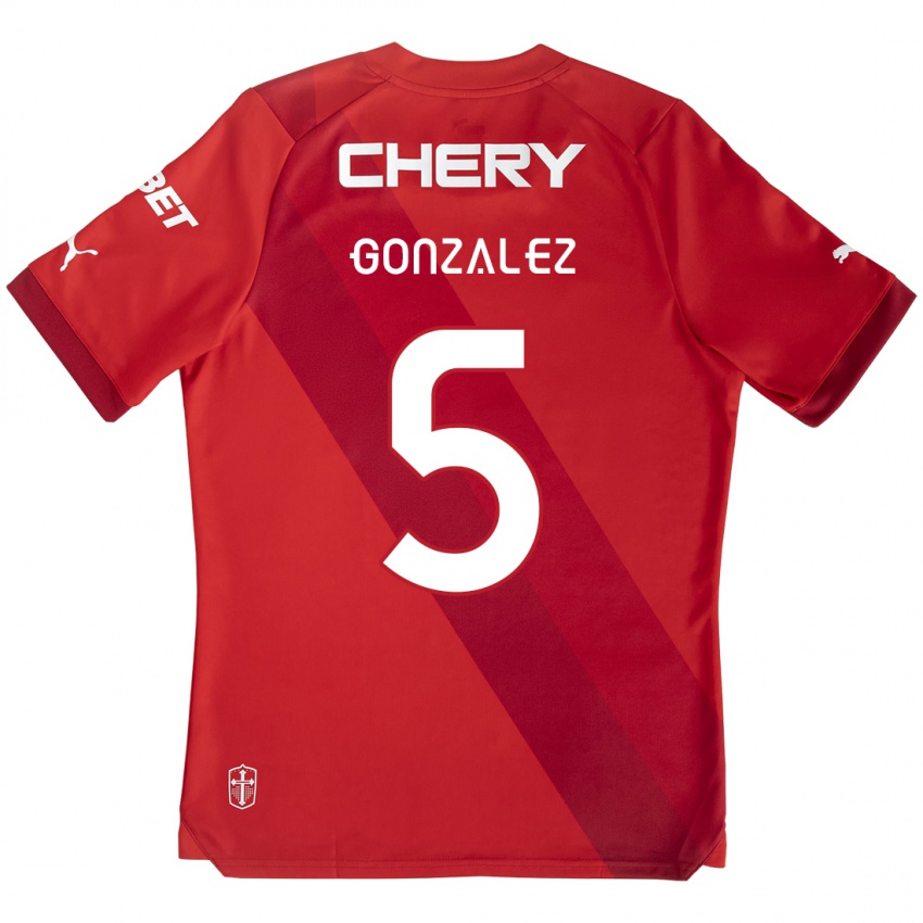 Kinder Daniel González #5 Rot-Weiss Auswärtstrikot Trikot 2024/25 T-Shirt Schweiz