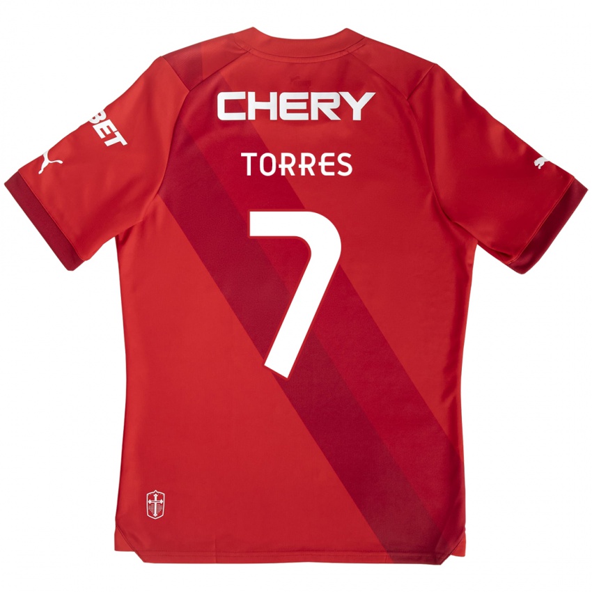 Kinder Joaquín Torres #7 Rot-Weiss Auswärtstrikot Trikot 2024/25 T-Shirt Schweiz