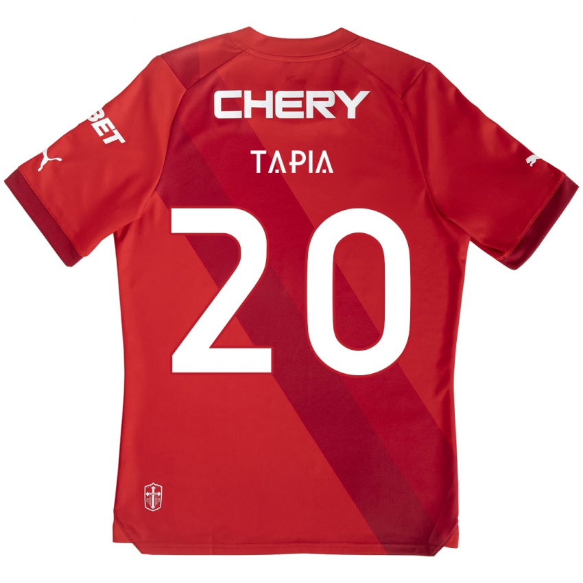 Enfant Maillot Gonzalo Tapia #20 Rouge Blanc Tenues Extérieur 2024/25 T-Shirt Suisse