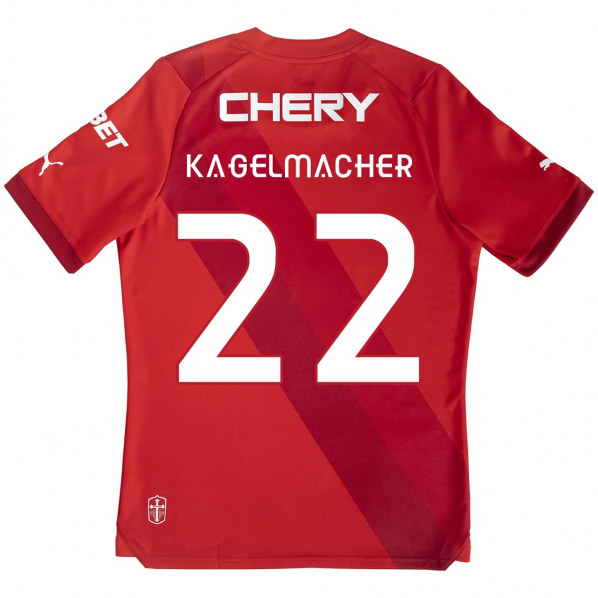 Kinder Gary Kagelmacher #22 Rot-Weiss Auswärtstrikot Trikot 2024/25 T-Shirt Schweiz