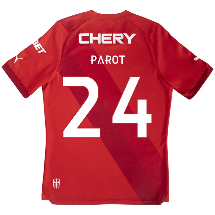 Kinder Alfonso Parot #24 Rot-Weiss Auswärtstrikot Trikot 2024/25 T-Shirt Schweiz