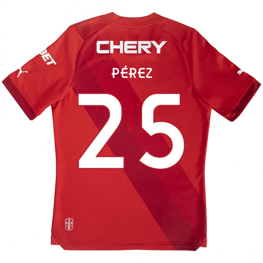 Kinder Sebastián Pérez #25 Rot-Weiss Auswärtstrikot Trikot 2024/25 T-Shirt Schweiz