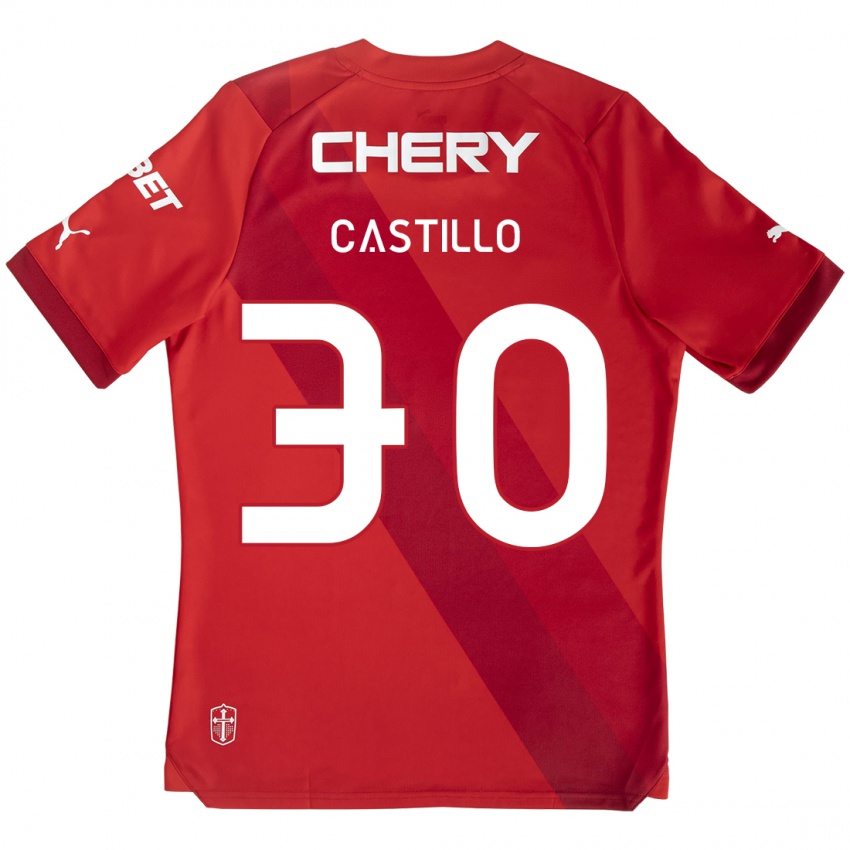 Kinder Nicolas Castillo #30 Rot-Weiss Auswärtstrikot Trikot 2024/25 T-Shirt Schweiz