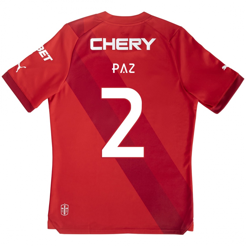 Kinder Nehuén Paz #2 Rot-Weiss Auswärtstrikot Trikot 2024/25 T-Shirt Schweiz