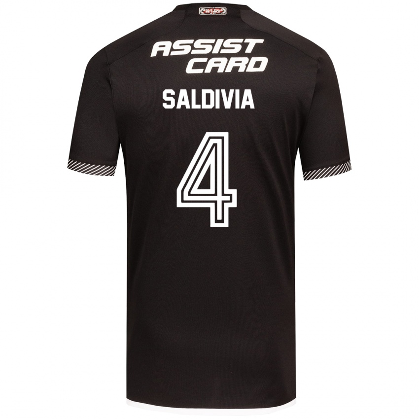 Kinder Alan Saldivia #4 Schwarz-Weiss Auswärtstrikot Trikot 2024/25 T-Shirt Schweiz