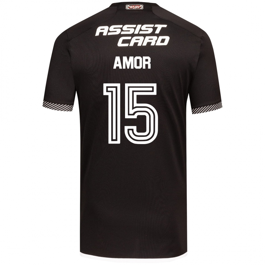 Kinder Emiliano Amor #15 Schwarz-Weiss Auswärtstrikot Trikot 2024/25 T-Shirt Schweiz