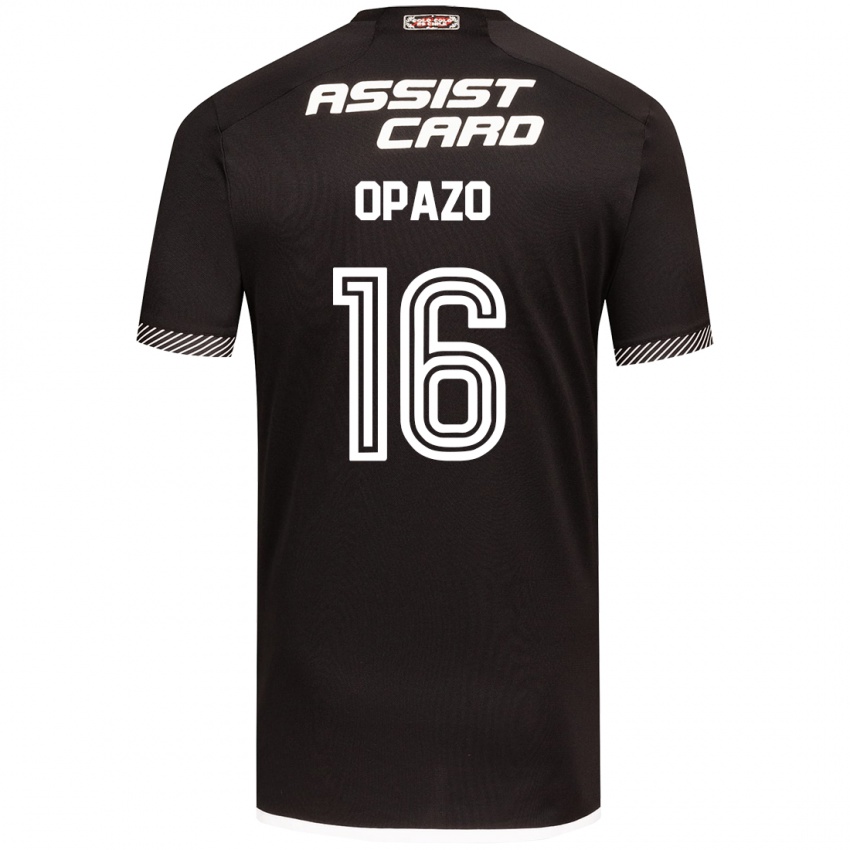 Kinder Óscar Opazo #16 Schwarz-Weiss Auswärtstrikot Trikot 2024/25 T-Shirt Schweiz