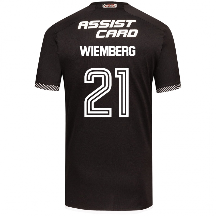 Kinder Erick Wiemberg #21 Schwarz-Weiss Auswärtstrikot Trikot 2024/25 T-Shirt Schweiz