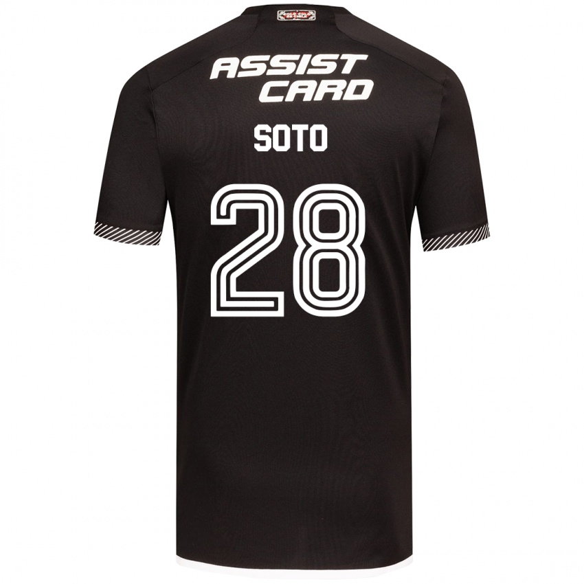 Kinder Lucas Soto #28 Schwarz-Weiss Auswärtstrikot Trikot 2024/25 T-Shirt Schweiz