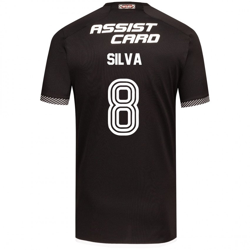 Kinder Bastián Silva #8 Schwarz-Weiss Auswärtstrikot Trikot 2024/25 T-Shirt Schweiz