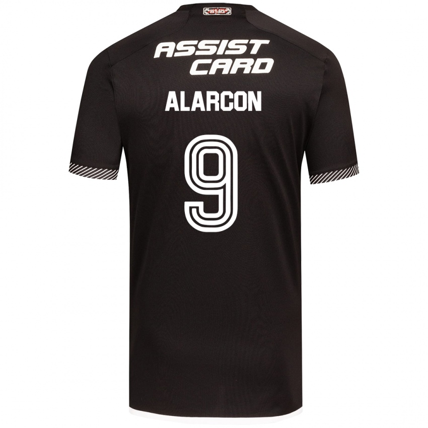 Kinder Cristian Alarcón #9 Schwarz-Weiss Auswärtstrikot Trikot 2024/25 T-Shirt Schweiz