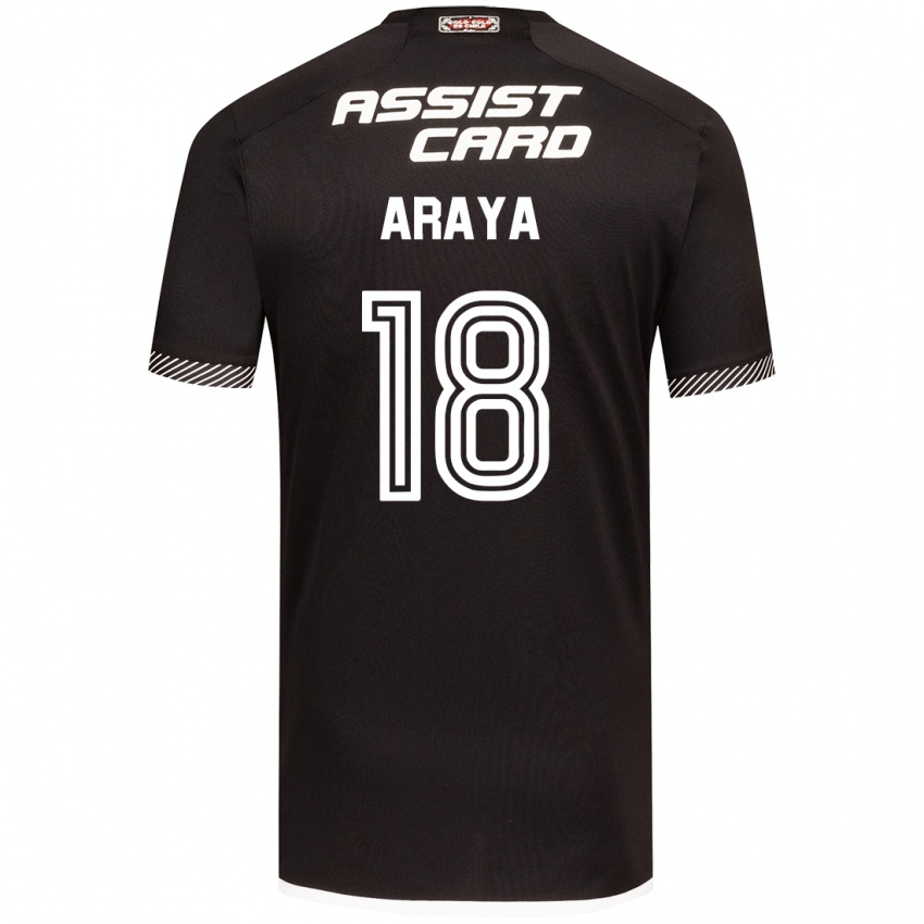 Kinder Benjamín Araya #18 Schwarz-Weiss Auswärtstrikot Trikot 2024/25 T-Shirt Schweiz