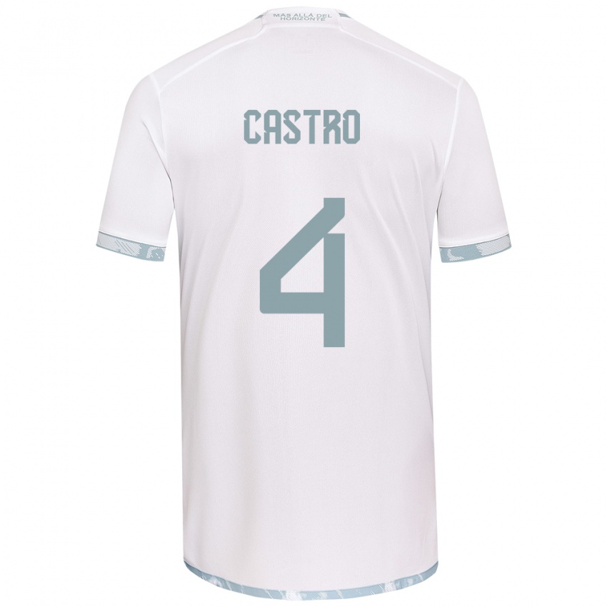 Kinder José Ignacio Castro #4 Weiß Grau Auswärtstrikot Trikot 2024/25 T-Shirt Schweiz