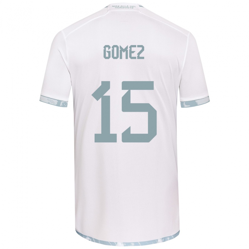 Kinder Juan Pablo Gómez #15 Weiß Grau Auswärtstrikot Trikot 2024/25 T-Shirt Schweiz